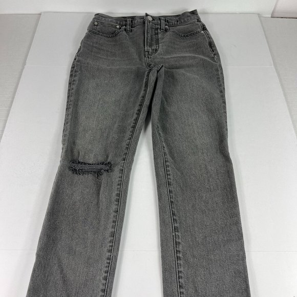 Madewell Jeans Women's 25 The Perfect Vintage Jean Grey Distressed Stretch Denim - Picture 1 of 16
